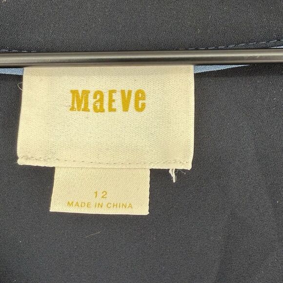 Maeve Eva Drape Front Blouse Blue Women’s Size 12 - Picture 4 of 5